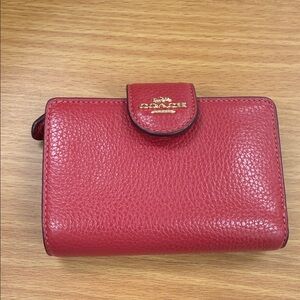 Coach Cherry Red Leather Wallet- Preloved